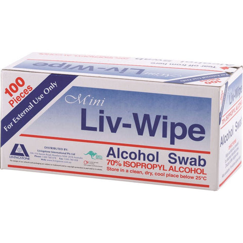 Buy Alcohol Wipe Mini Alcohol Swabs (62 x 30Mm) x 100 Sheets Box Online Australia Ausherb