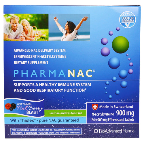 Buy BioAdvantex Pharma Pharma NAC Advanced NAC Delivery System Pinkberry Blast 900 mg 24 Effervescent Tablets Online Australia Ausherb