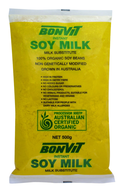 Buy Bonvit Instant Soy Milk Powder Organic & Non-GMO 500g Superfoods Online Australia Ausherb