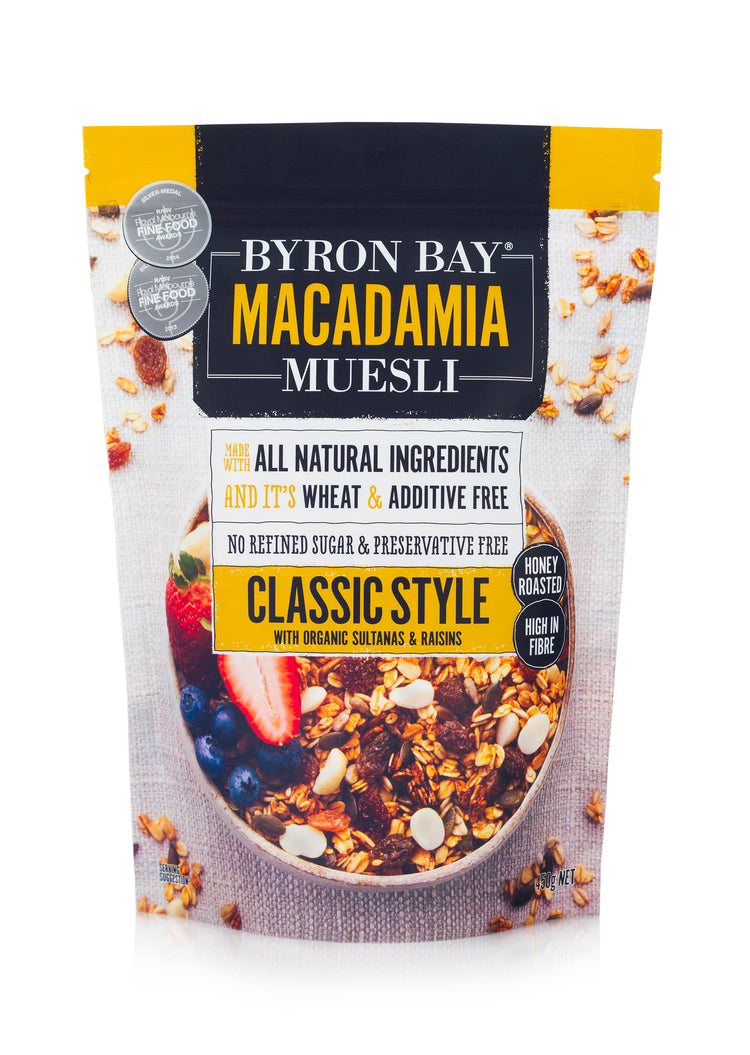 Buy Byron Bay Macadamia Muesli Classic Style 450g Online Australia Ausherb