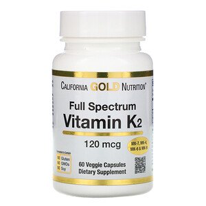 Buy California Gold Nutrition Vitamin K2 (as MK-4 MK-6 MK-7 MK-9) 120mcg 60 Veggie Capsules Online Australia Ausherb