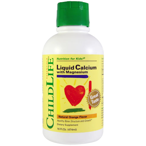 Buy ChildLife Essentials Liquid Calcium with Magnesium Natural Orange Flavor 16 fl oz (474 ml) Online Australia Ausherb