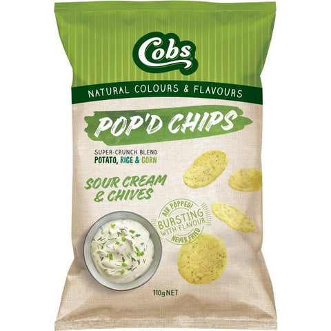 Buy Cobs Pop'd Chips Sour Cream & Chive 110g Online Australia Ausherb