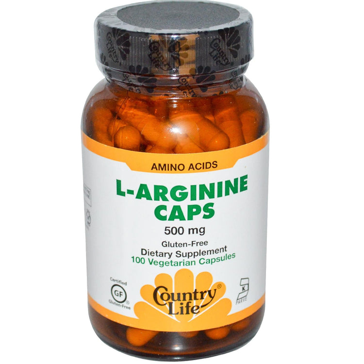 Buy Country Life Gluten Free L-Arginine Caps 500 mg 100 Veggie Capsules Online Australia Ausherb