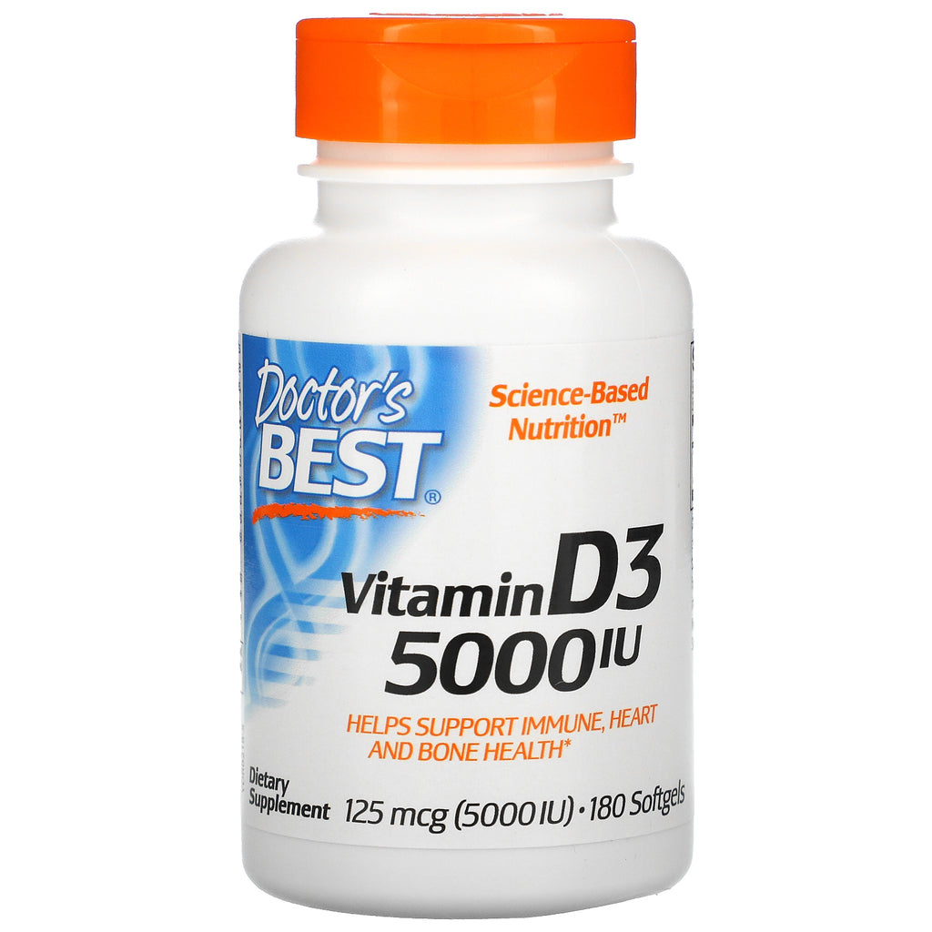 Buy Doctor's Best Vitamin D3 125mcg (5000 IU) 180 Softgels Online Australia Ausherb