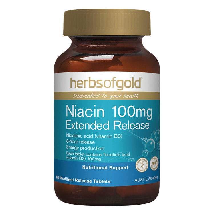 Buy Herbs Of Gold Niacin 100Mg Extended Release 60 Tablets Online Australia Ausherb