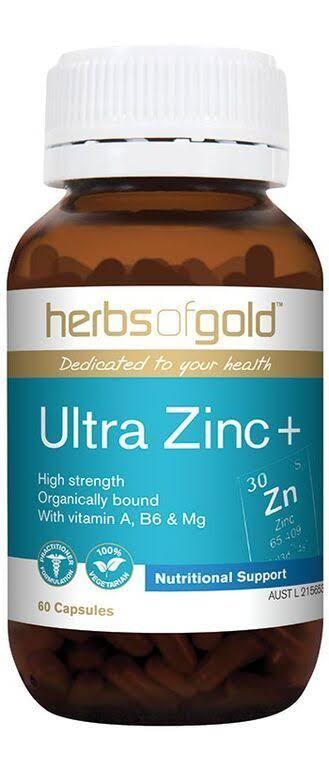 Buy Herbs of Gold Ultra Zinc+ 60 Veggie Capsules Online Australia Ausherb