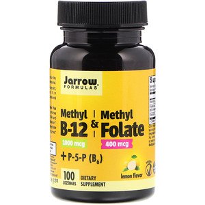 Buy Jarrow Formulas Methyl B 12 Methyl Folate Lemon Flavor 1000mcg 400mcg 100 Lozenges Online Australia Ausherb