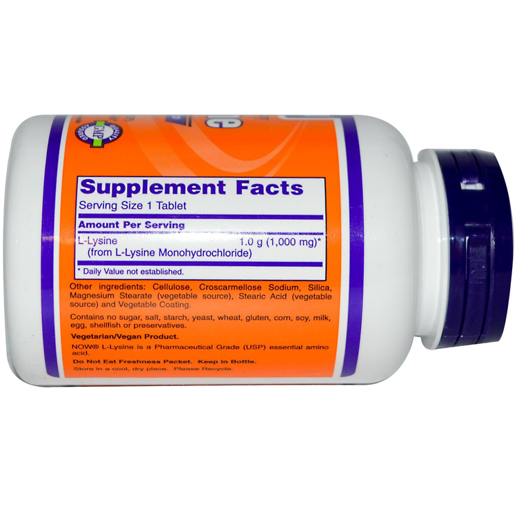 Now Foods L-Lysine 1,000mg 100 Tablets