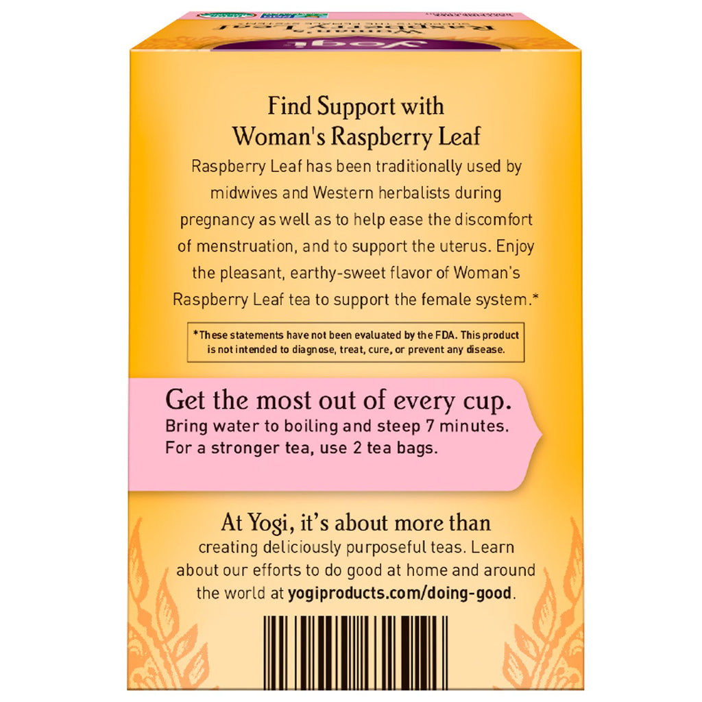 Yogi Tea Woman's Raspberry Leaf Caffeine Free 16 Tea Bags 1.02 oz (29g)