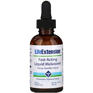 Life Extension, Fast-Acting Liquid Melatonin, Citrus-Vanilla Flavor, 2 fl oz (59 ml)