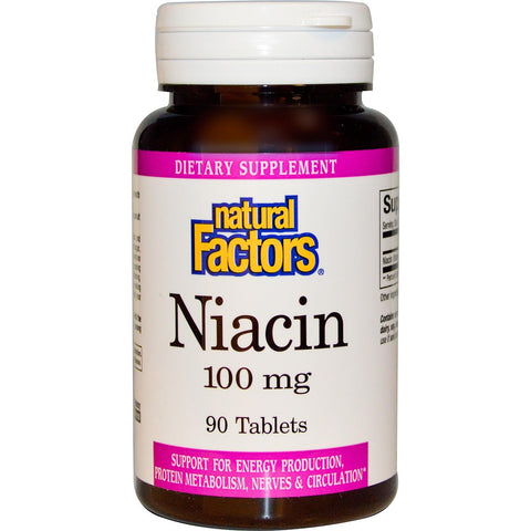 Natural Factors Niacin 100mg 100 Tablets