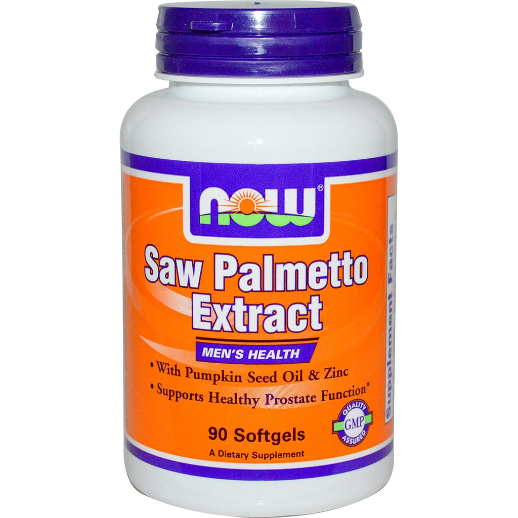 Now Foods, Saw Palmetto Extract, With Pumpkin Seed Oil and Zinc, 160 mg, 90 Softgels