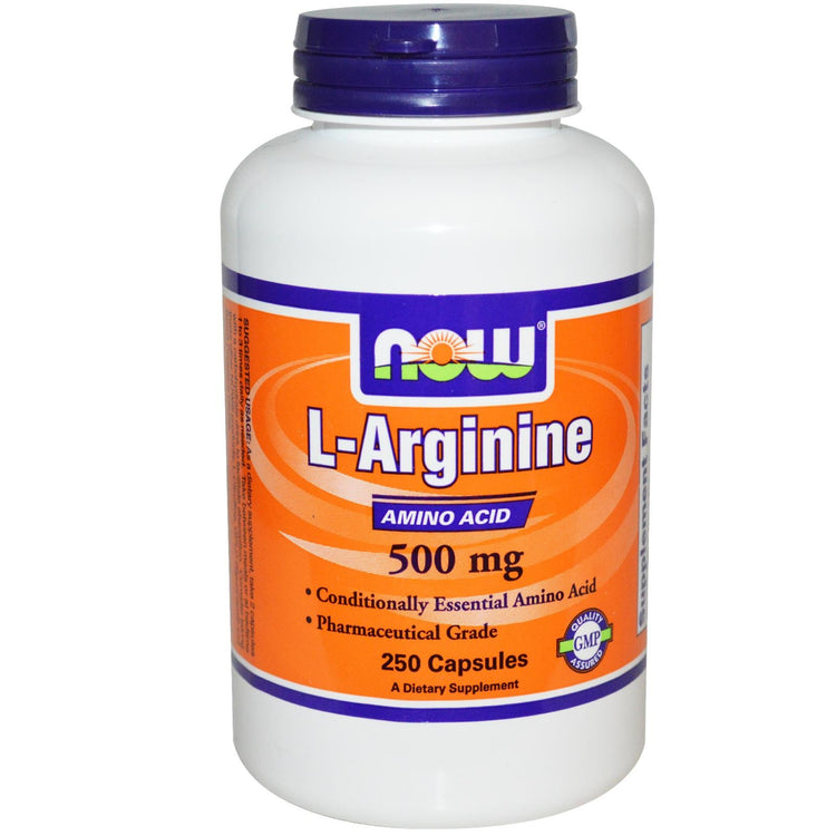 Now Foods L-Arginine 500 mg 250 Capsules - Dietary Supplement