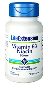 Life Extension Niacin Vitamin B3 500mg 100 Capsules