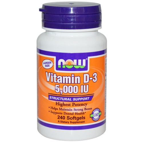 Now Foods Vitamin D-3 5000 IU 240 Softgels