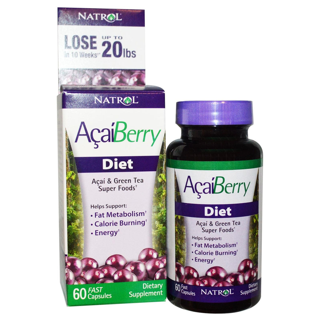 Natrol Acai Berry Diet Acai & Green Super Foods 60 Fast Capsules