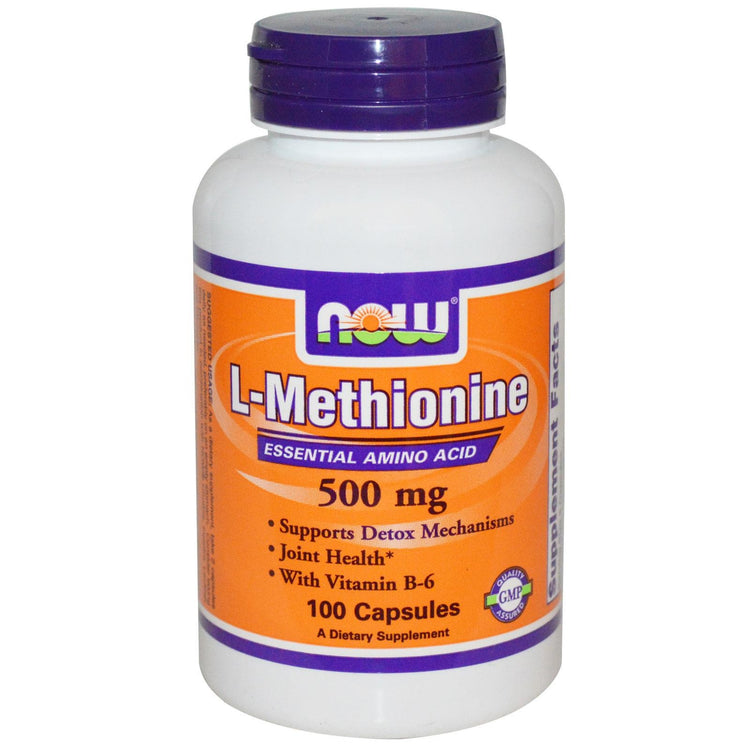 Now Foods L-Methionine with Vit B6 500mg 100 Capsules