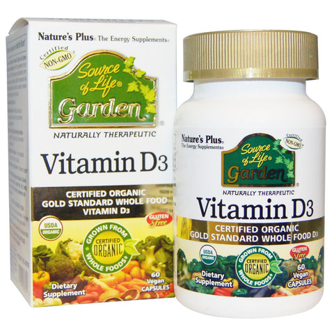 Nature's Plus, Source Of Life, Garden, Vitamin D3, 60 Veggie Capsules