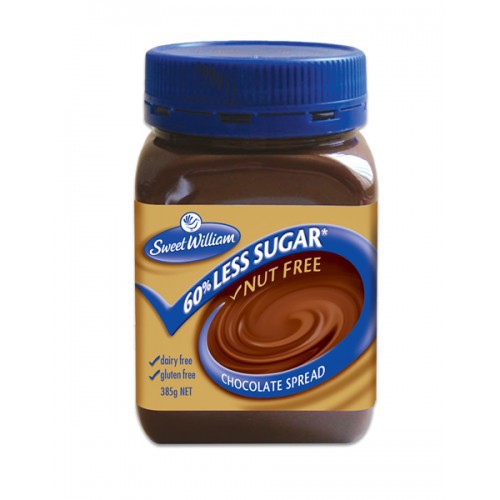 Sweet William Chocolate Spread Nut Free 60 % Less Sugar 385g