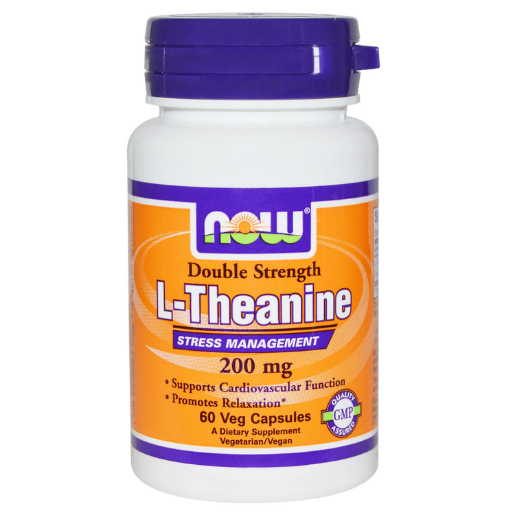 Now Foods L-Theanine Double Strength 200mg 60 Vcaps