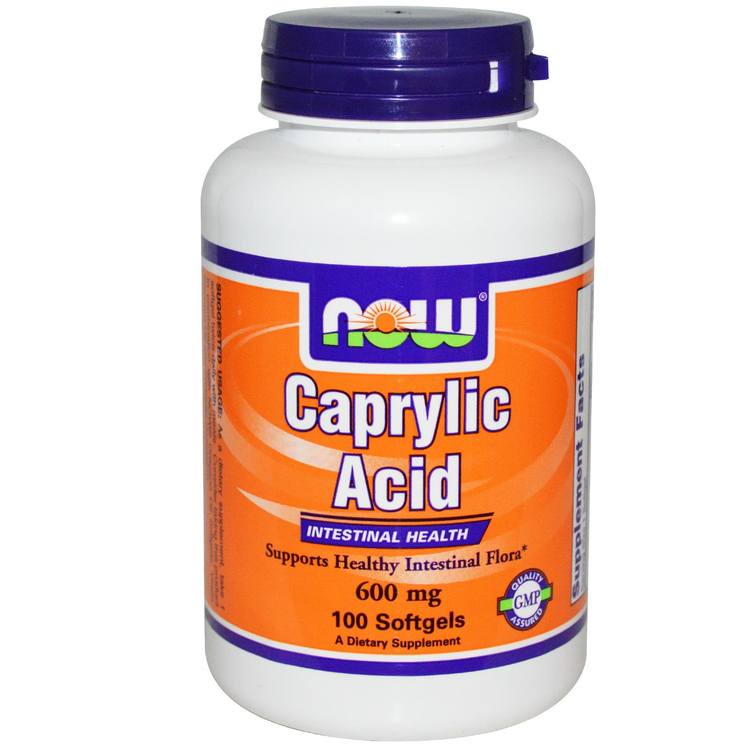 Now Foods Caprylic Acid 600mg 100 Softgels - Dietary Supplement