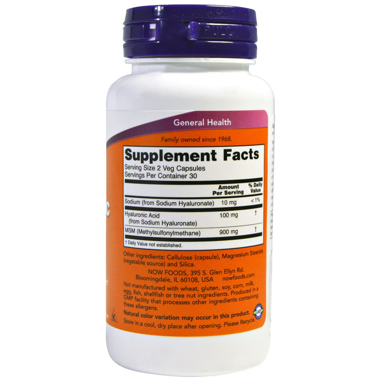 Now Foods Hyaluronic Acid 50mg 60 Veg Capsules