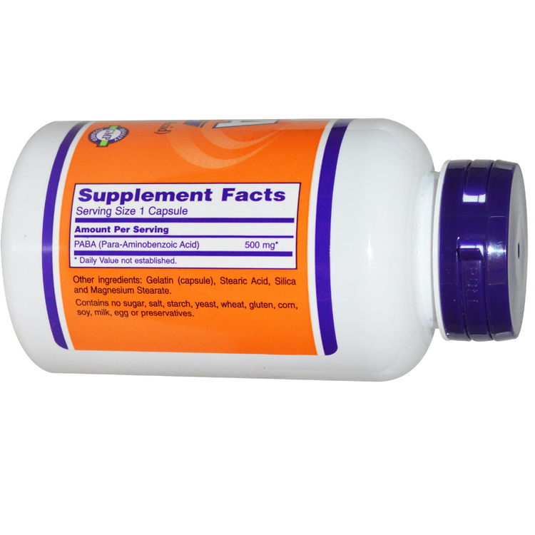 Now Foods PABA 500mg 100 Capsules