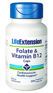 Life Extension BioActive Folate & Vitamin B12 90 Vegetarian Capsules