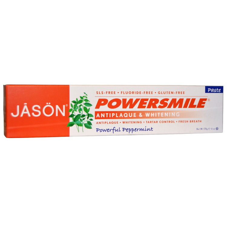 Jason Natural PowerSmile Antiplaque & Whitening Paste Powerful Peppermint 6 oz (170g)