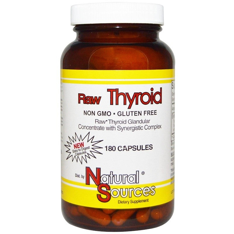 Natural Sources Raw Thyroid 180 Capsules