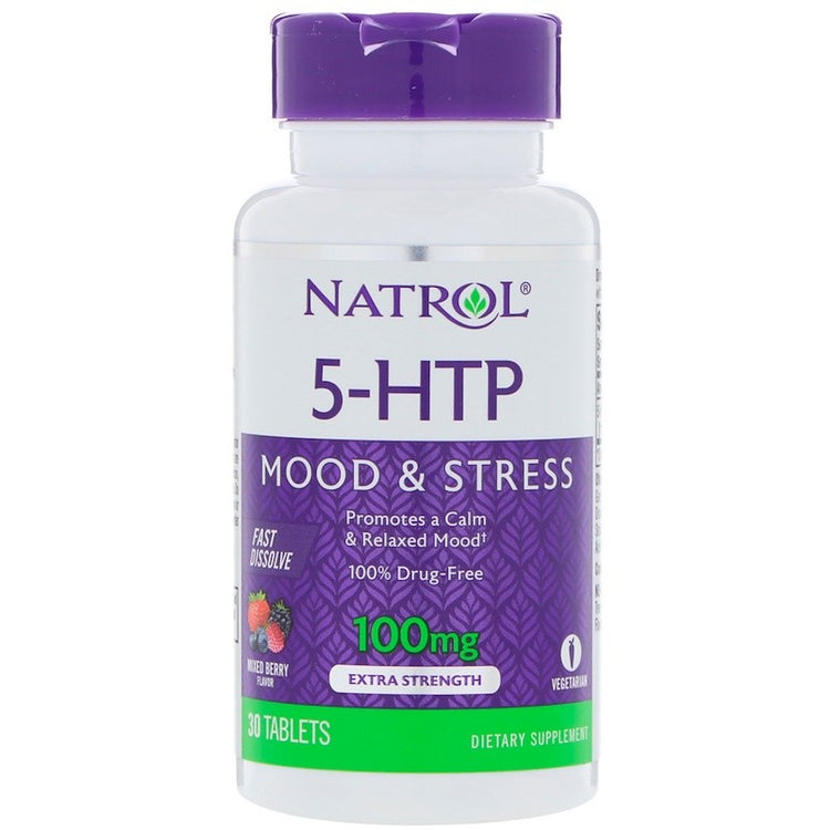 Natrol 5-HTP Wild Berry Flavor 100mg 30 Tablets